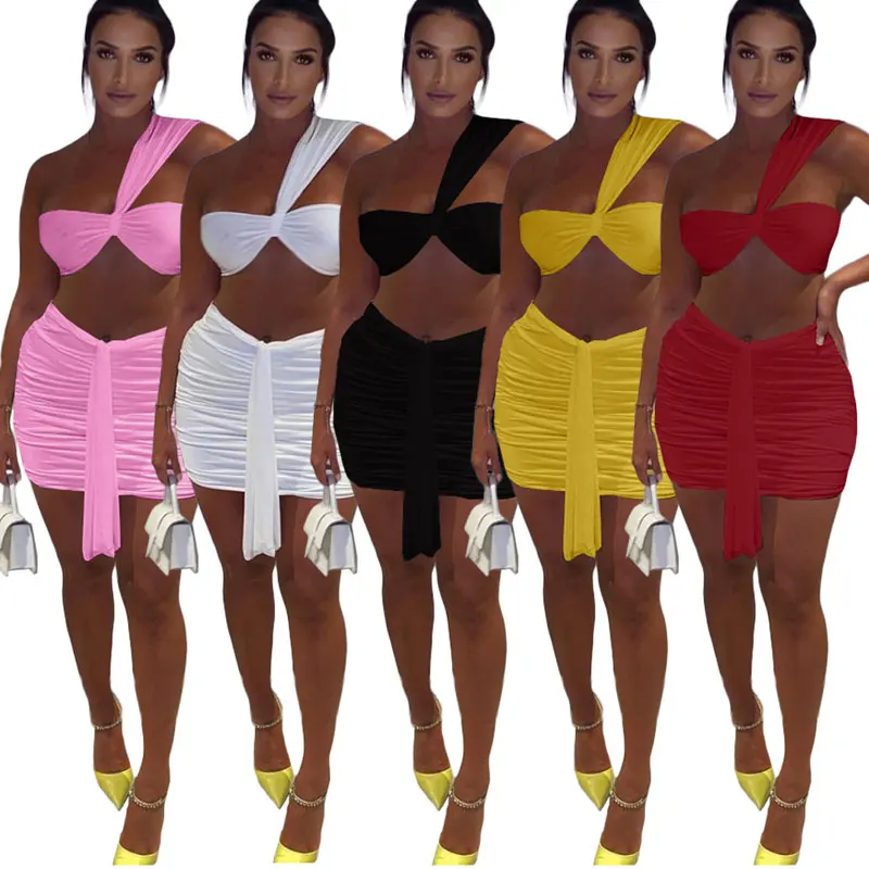 

FS3729A 2021 summer new outfits women two piece skirts set