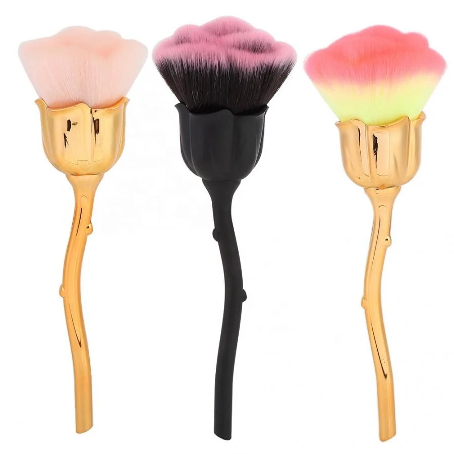 

Rose Shape Long Handle Nail Art Brush Manicure Nail Polishing Dust Powder Removal Brush