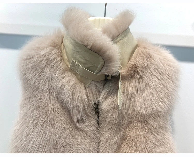 
Luxury Fox Fur Vest Coats For Ladies Real Thick Fox Fur Long Vest Women 