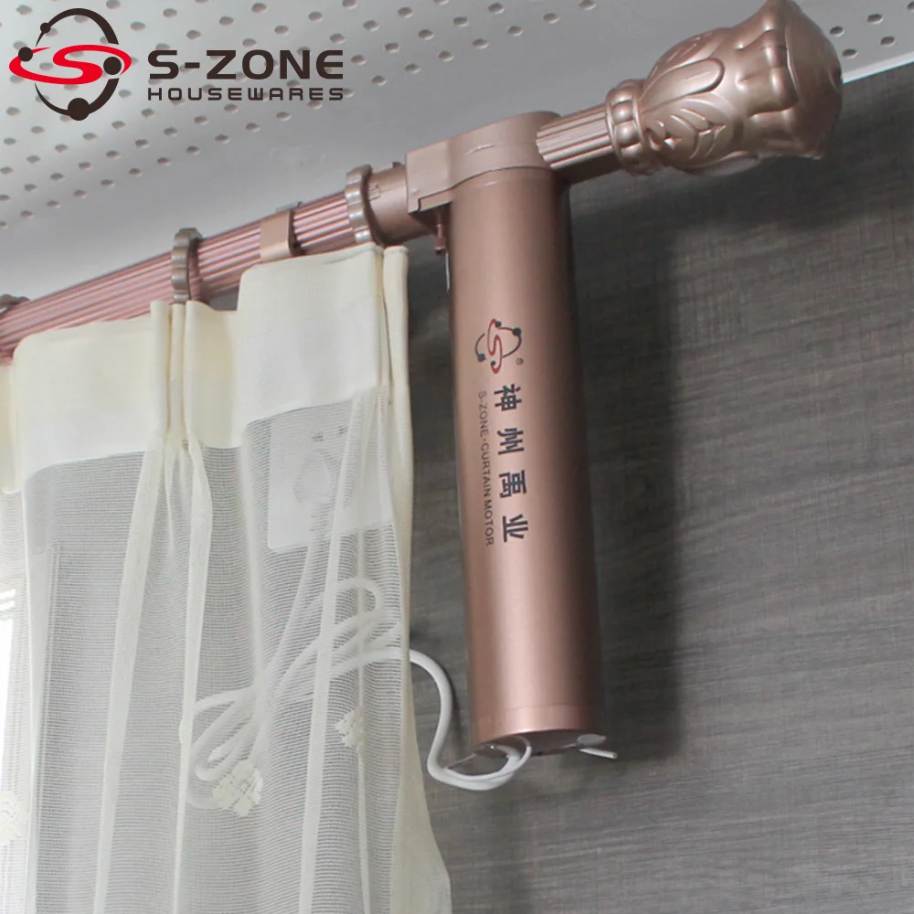 

Szone open and close automatic window curtain rod system with automatic curtain accessories