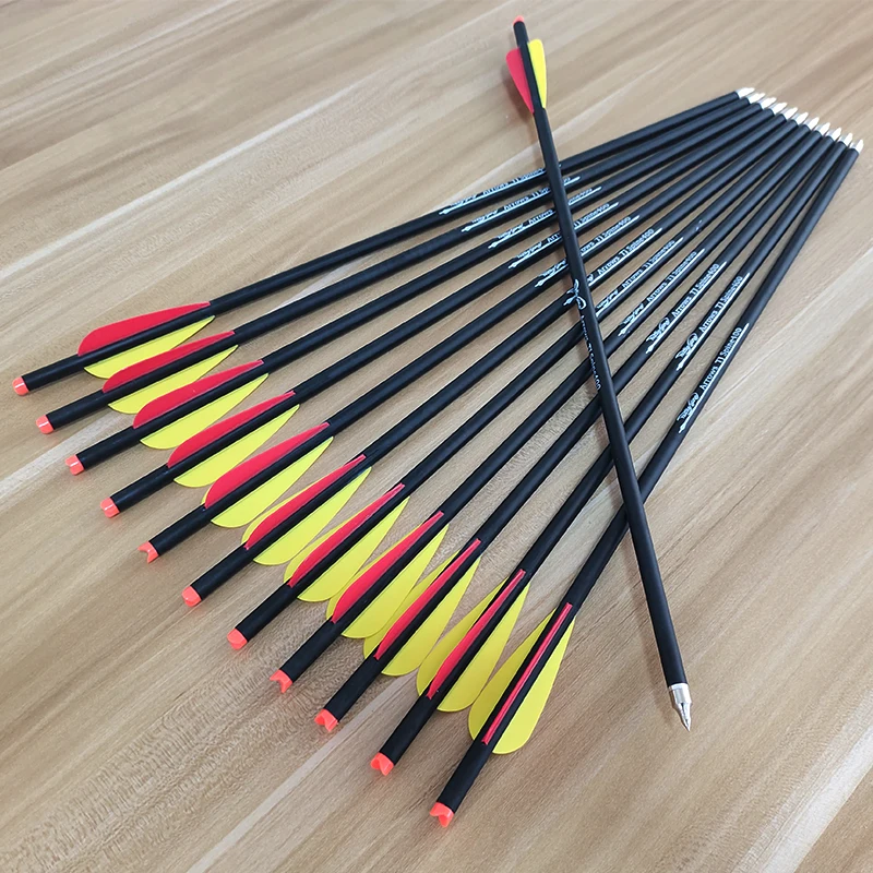 

12Pack Carbon Arrow with Crossbow 16/20inch Archery Arrows Backbone 400 for Hunting Archery Shooting