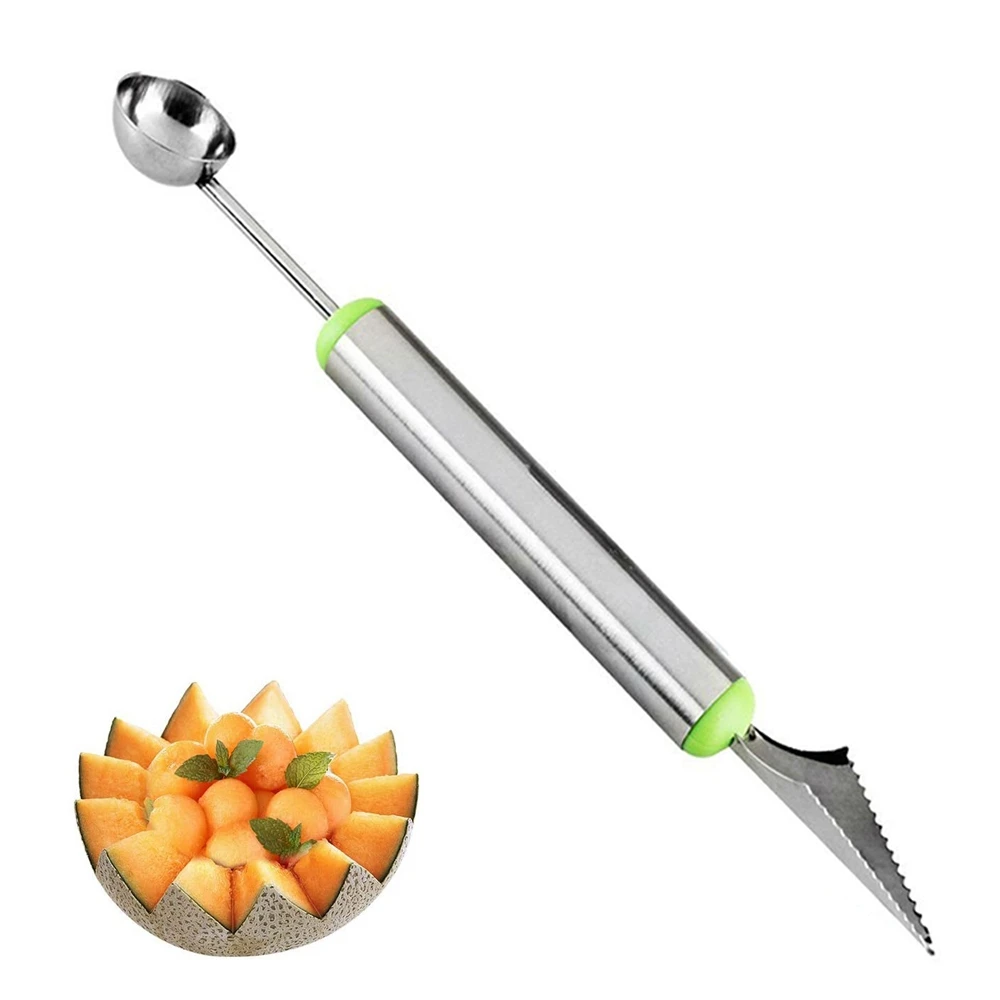 

Kitchen Gadgets Stainless Steel Fruit Carving Knife Tools Melon Scoops Ballers Kitchen Accessories, Silver