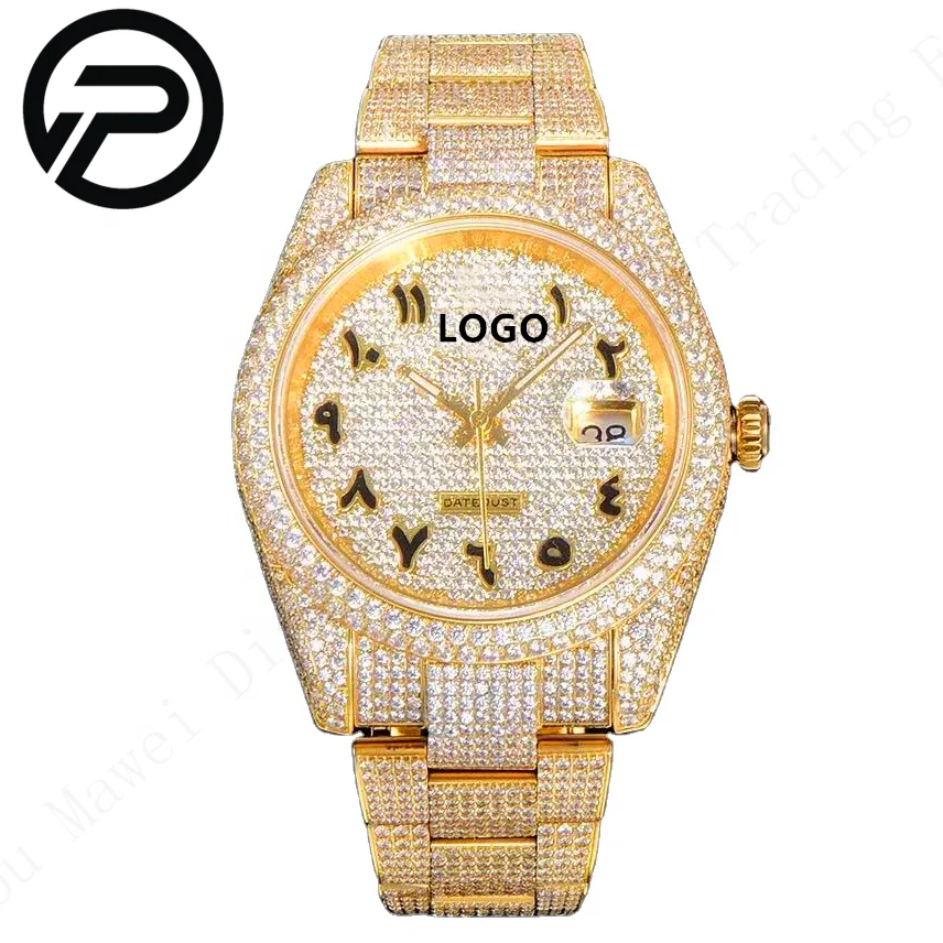 

Luxury watch V3 version 41mm 904 steel ETA 2824 movement 126333 Rollexables two-color ice cube diamond gypsophila watch