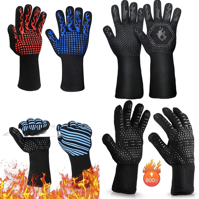 

ALIKER kitchen grill baking BBQ mitts silicone insulated barbecue grill oven gloves, Follow the details below to select