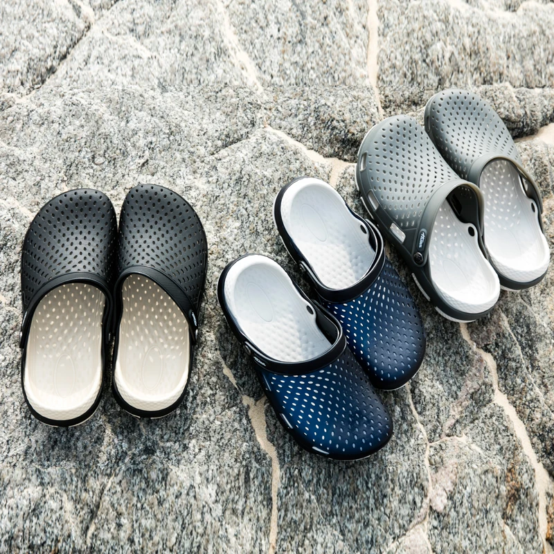 

901 schuhe chaussures hommes fashion trend mens clogs outdoor beach slides footwear clogs shoes, Black,grey,blue or custom