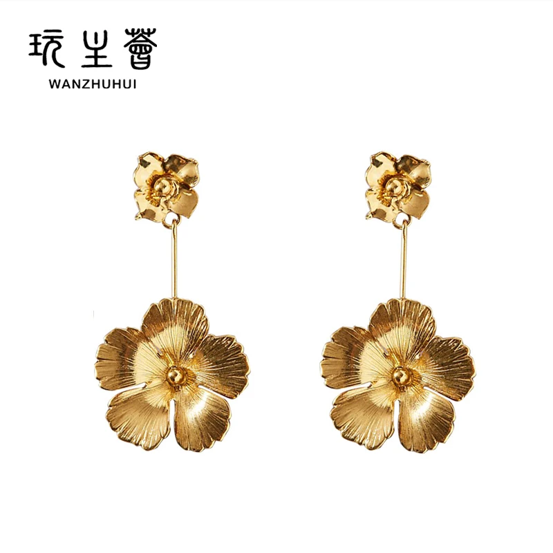

Wholesale women charm rose flower drop pendant earings