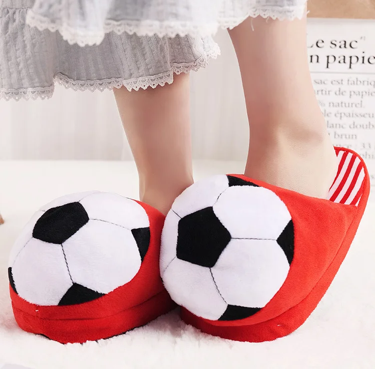 

factory wholesale football shoes for girls boys non-slip plush slippers drop shipping