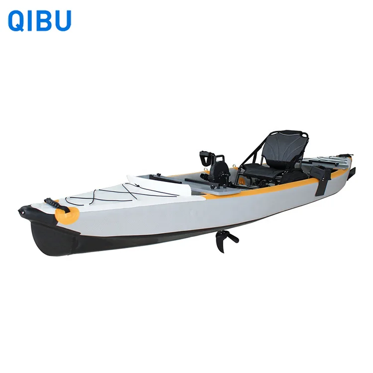 

QIBU PHT-06 Fishing Kayak China Customized Foldable Full Inflatable Drop Stitch PVC Customzied Color Single Seater 4.20m 2 Years