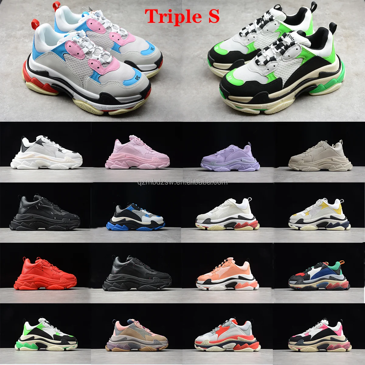 

Top quality luxury balanciaga shoes clear sole men women platform black white women men's sneakers balanciaga Triple s shoes