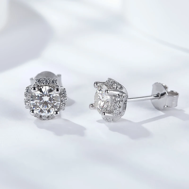 

High Quality Initial 925 Sterling Silver Loose Moissanite Gemstone Earrings