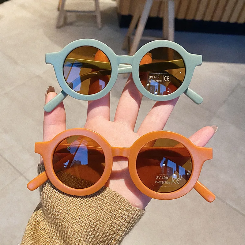 

Custom 2021 Vintage Retro Child Cute Sun glasses Round Sunglasses For Kids