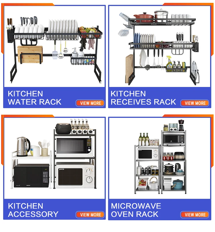 3 Tiers Wall Mounted Dish Drying Drainer Hanging Rack Stainless steel with PP Water Tray 201 Stainless steel dish rack for hotel