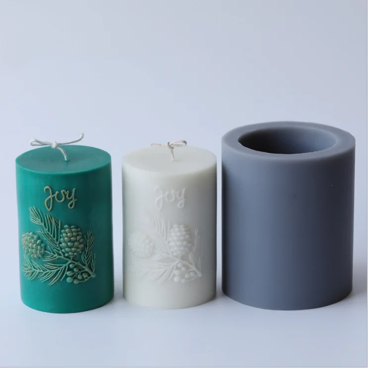 

LOVE'N LV446L Candle mould creative cylindrical moulds implies harvest pinecone relief blessing incense candle DIY materia