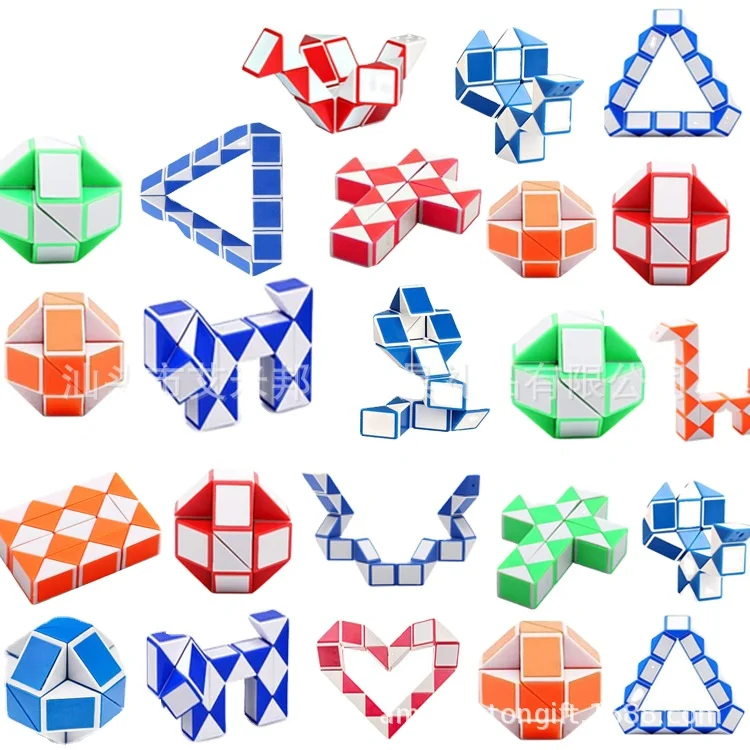

Magic folding plastic rulers Puzzle snake twisted cube Fidget toy for kids, Colorful