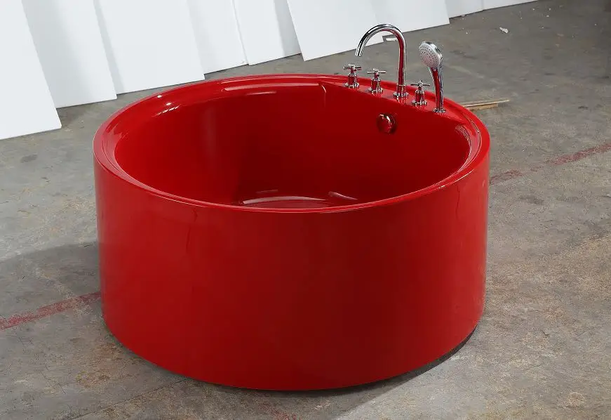 YJ1003 new round color acrylic bathtub for family use
