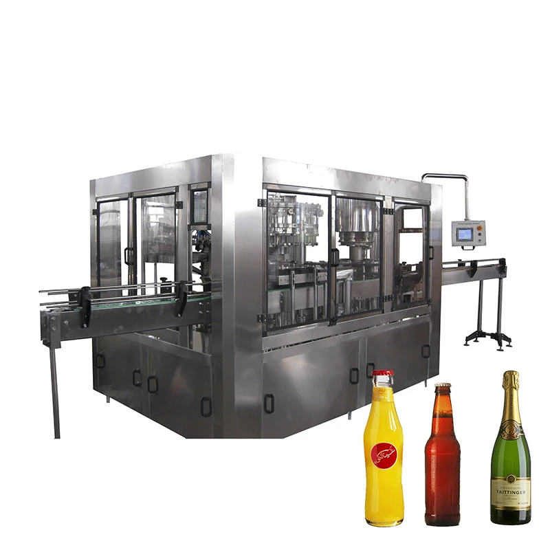 Automatic Glass Plastic Bottle Wine Beer Carbonated Drink Champagne Filling Sealing Machine