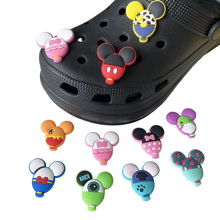 

Custom crocs sandals kids PVC Mickey Minnie balloon charm DIY adornment designer charm shoes, Customized color