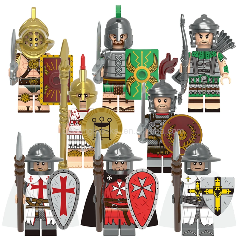 

X0320 Knights Warrior Roman Centurion Soldier Hero of Sparta Teutonic Mini Action Figures Building Blocks Kids Toys