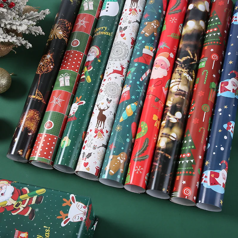 

70*50CM Wholesale Xmas Gift Wrap Art paper Kraft Gift Christmas Wrapping Paper
