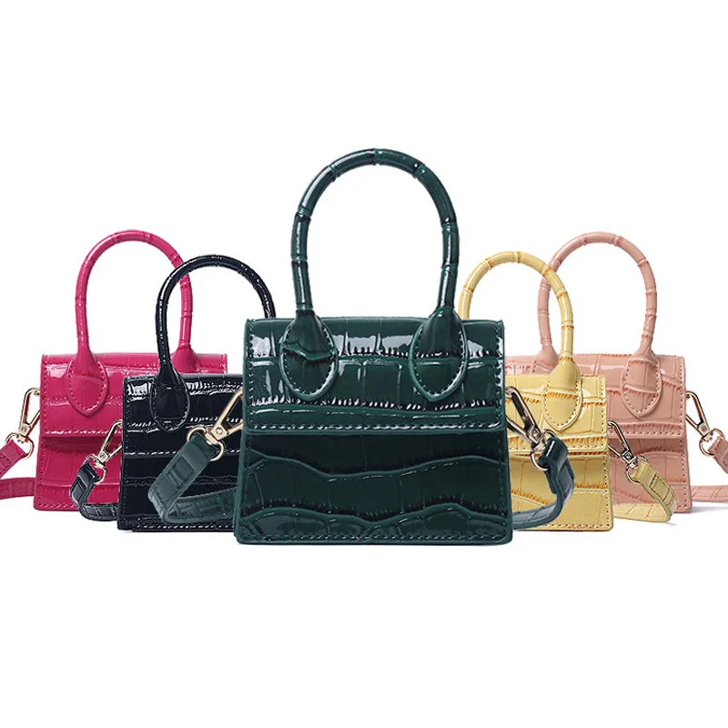 

2020 Fashion luxury women clutch mini crocodile ladies shoulder purse handbags PU leather tote bags, 7 colors