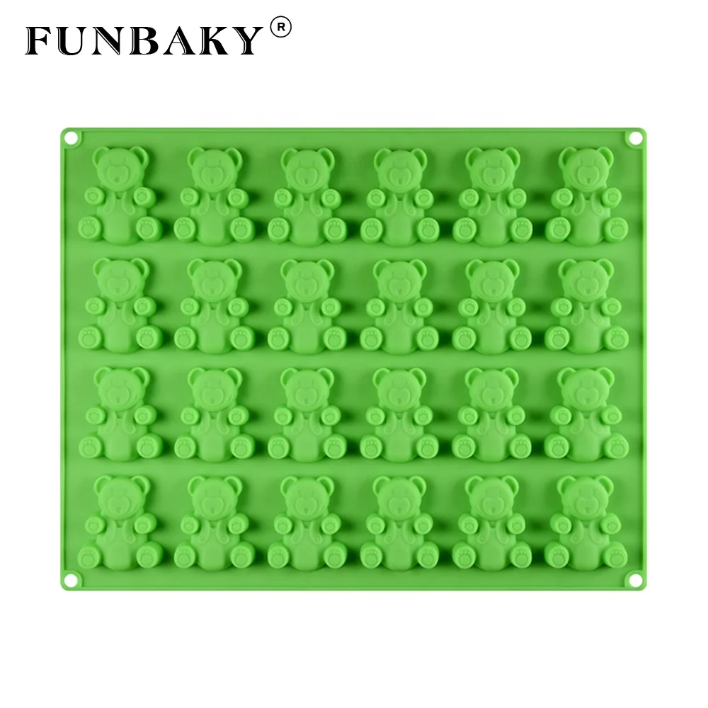 

FUNBAKY JSC2713 Candy baking tools bear shape gummy silicone mold soft sweets making cake decorating tools, Customized color