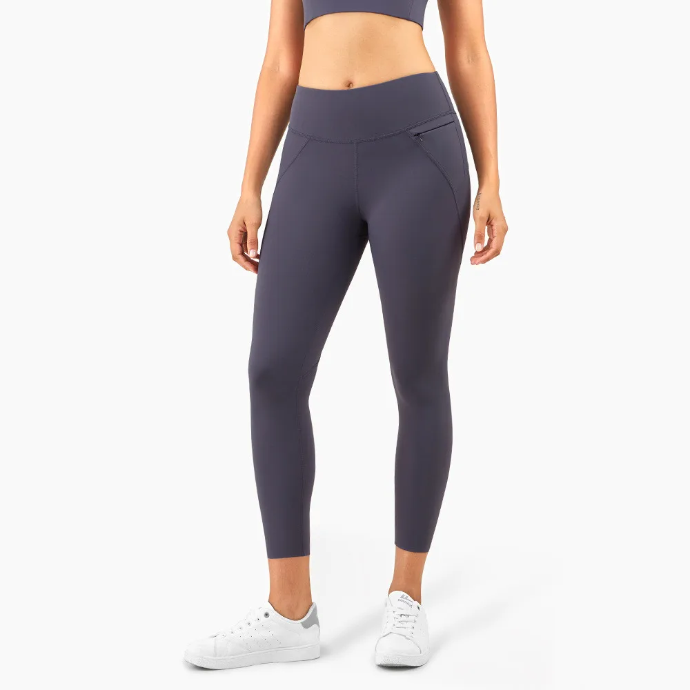 

High Waist Quick Dry Yoga Pants Fitness Leggings Solid Color Sportswear Running Workout Clothing