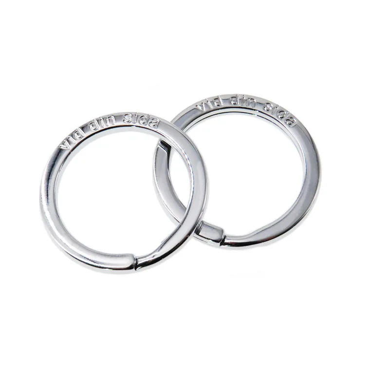 Stainless Steel Flat Split Key Ring Keychain Free shipping 15-35mm 100-1000Pcs