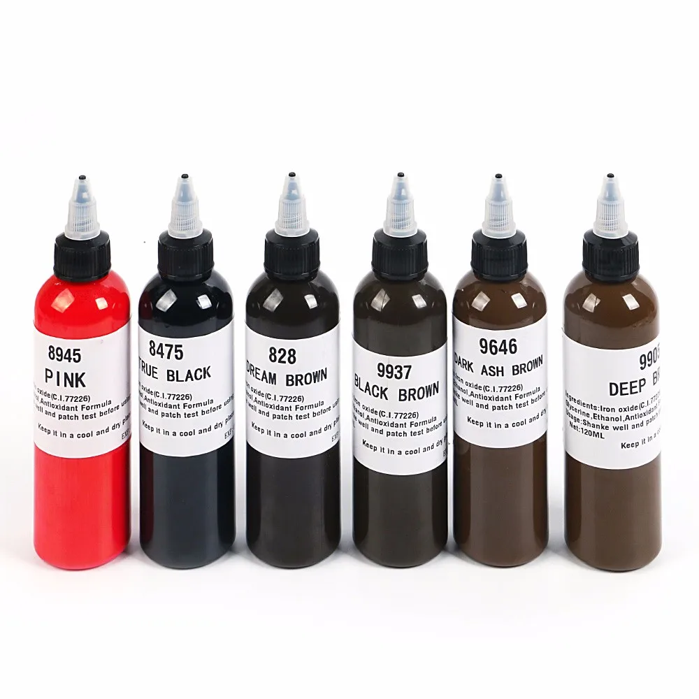 

High Quality Factory Direct 120ML Micro Tattoo Ink Permanent Makeup Pigmentation Microblading Pigment, Hundreds of micro pigments