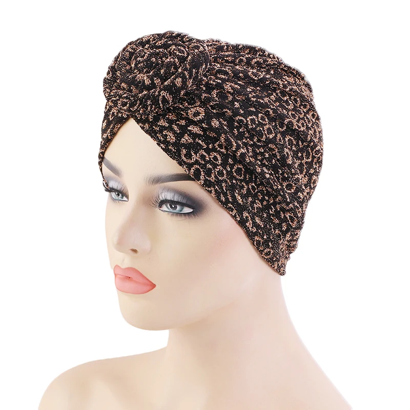 

Wholesale Amazon Hot Women Knotted Plain Top Knot Turban Hat Solid Shinny Twist Knot Turban for ladies