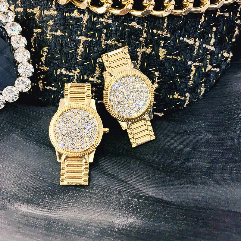 

new 10k gold plated watch earrings for women
