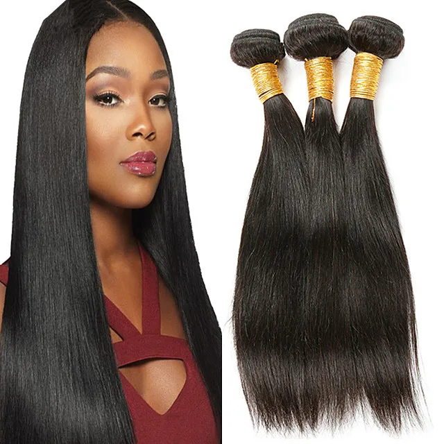 

New Arrival Cuticle Aligned Indian Human Hair Bundles With Closure, Real 100% Virgin Remy Hair 3 Bundles With Lace Closure