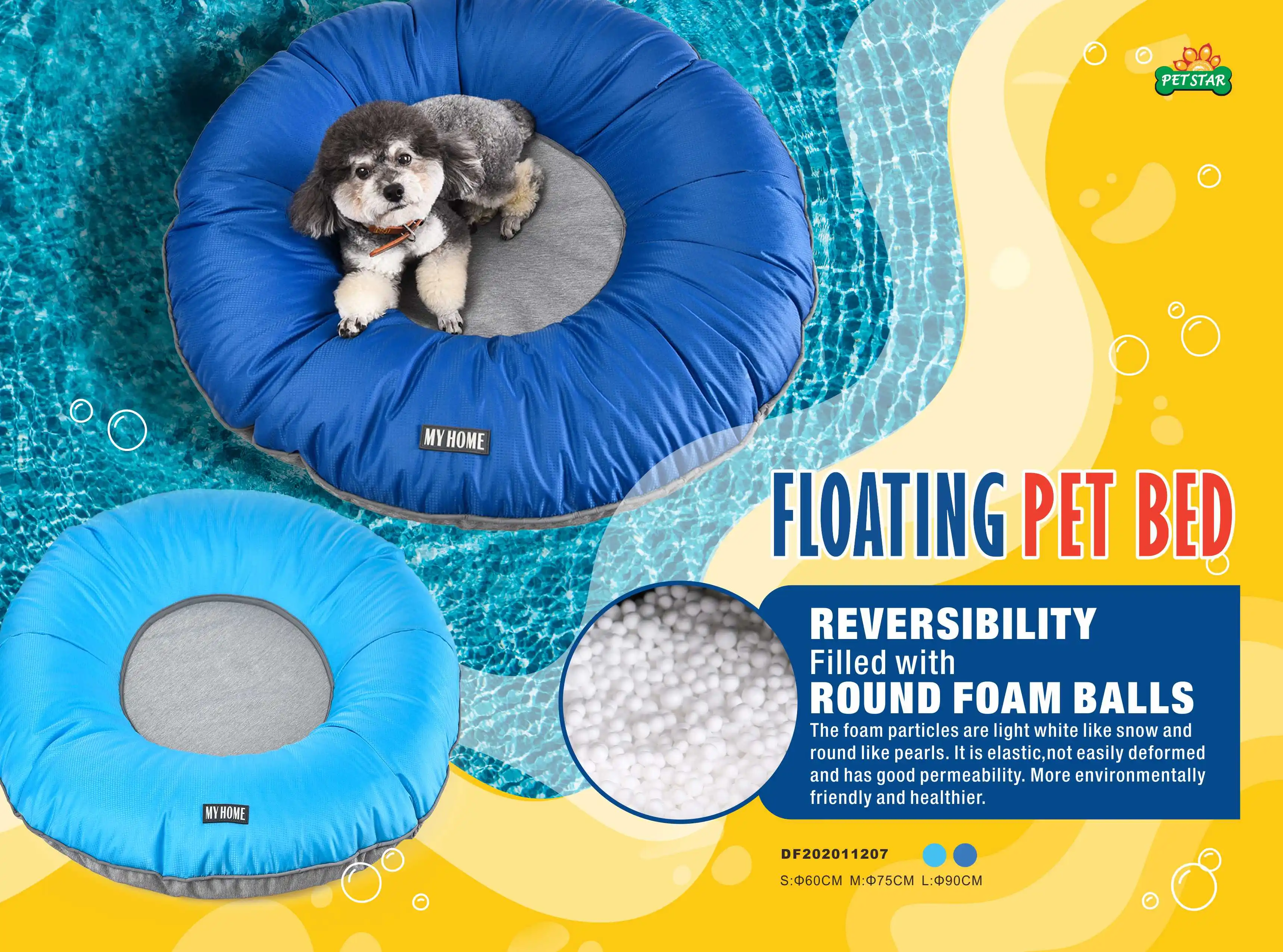 Petstar Summer Vacation Pet Dog Swimming Pool Float Cozy Round Pet