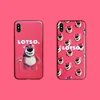 Cute cartoon strawberry bear liquid phone case for iponeX/Xs max protective case for iPhone6s/7/8plus phone case