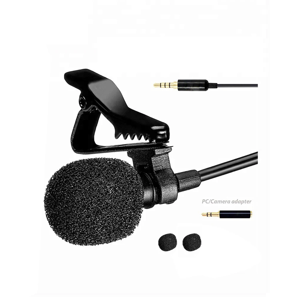 

BN-141S Free shipping 3.5mm conference microphone mini collar lavalier lapel microphone for studio recording, Black