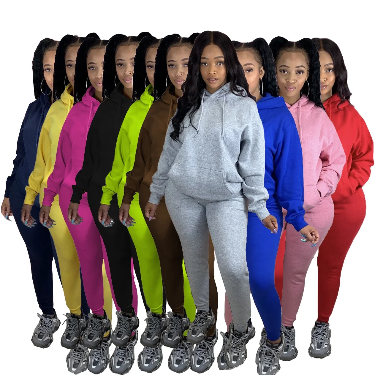 

Ladies Hoodies Jogging Suit Pant Sets Fashion Fall Two Piece Set Clothing 2 Piece Set Joggers Sweatpants Tracksuits