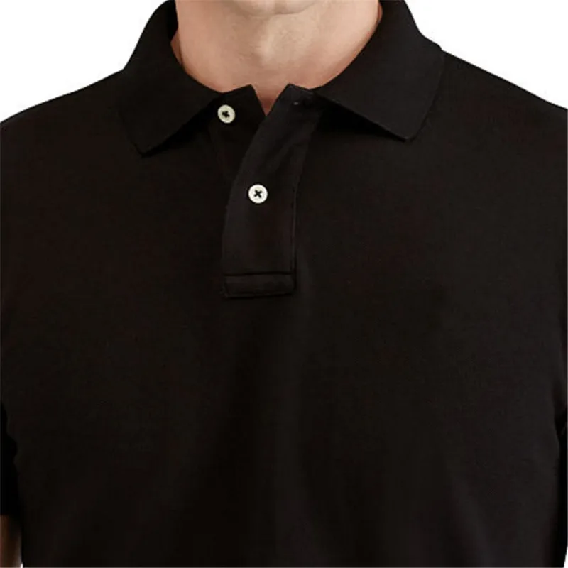 PL002 Two-button Placket Men Golf Polo Shirt 100 Cotton with Custom Logo Embroidered