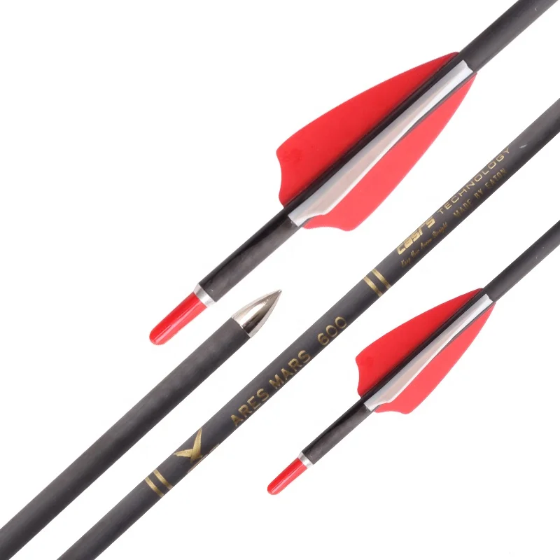 

SPG 31inch Target Traditional Recurve Bow Archery 600 Spine ID 4.2 mm Plastic Vane Carbon Arrows