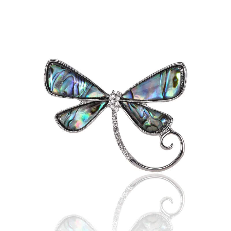 

Fashion Elegant Alloy Antique Silver Dragonfly Shell Female Pin Brooces Jewelry