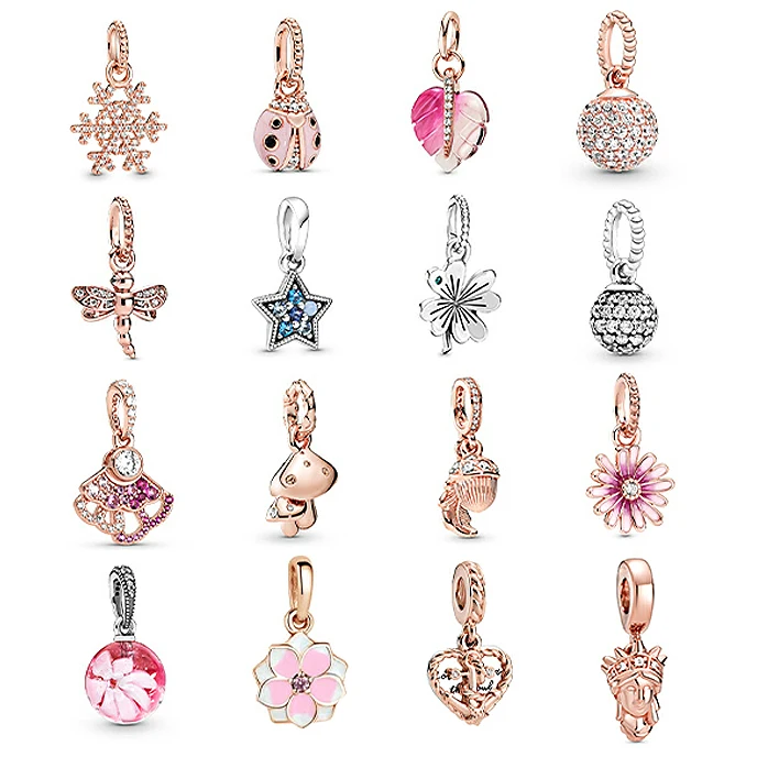 

High-quality rose gold DIY jewelry charm pendant to use with pandora, Multiple colour