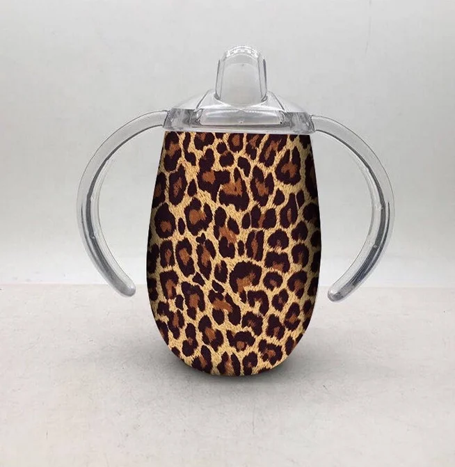 

Double Wall Insulated New Wave Safe Sippy bottle Toddler Stainless Steel Sippy Cup With Handle, Leopard,sunflower,sliver,rainbow