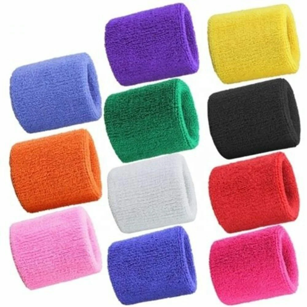 

TY Unisex Terry Cloth Cotton Sweatband Sports Wrist Tennis Yoga WristBand Arm Sweat Absorb Sleeve Towel Band Bracers Wrist Wrap, 12colors to choose