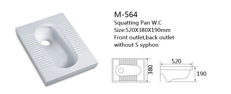 Professional safety bathroom ceramic types of squat toilets