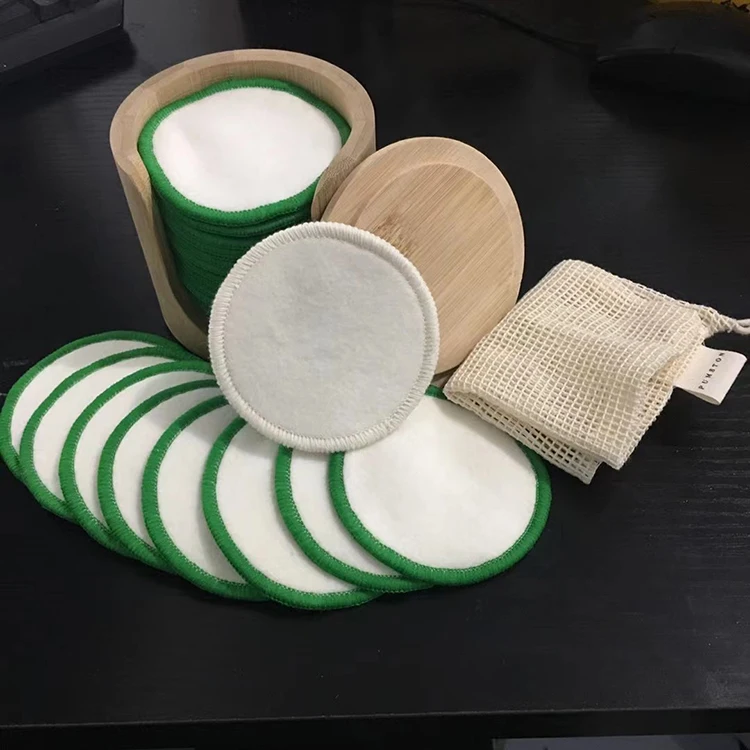 

Reusable Bamboo Make Up Remover Pads Bamboo Cotton Rounds Makeup Remover Pads Washable Facial Cleaning Pad