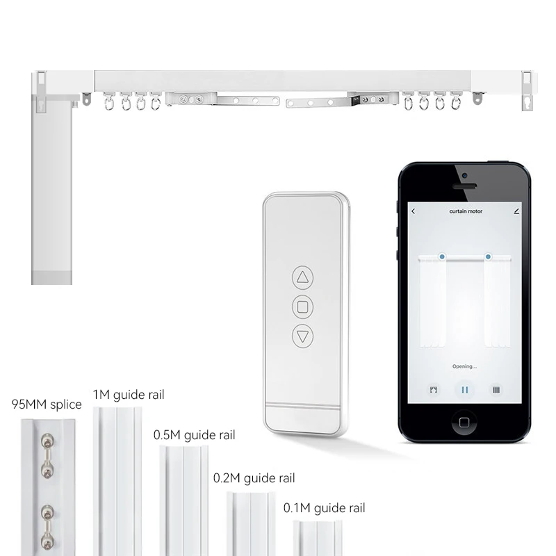 

2023 Newest WIFI ZIGBEE wireless TUYA smart home curtain motor kit with google home alexa voice