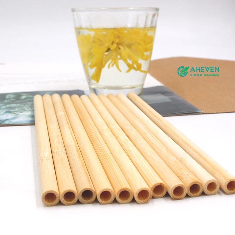 

Manufacture New Reusable Bamboo Biodegradable Straws With Brush, Green