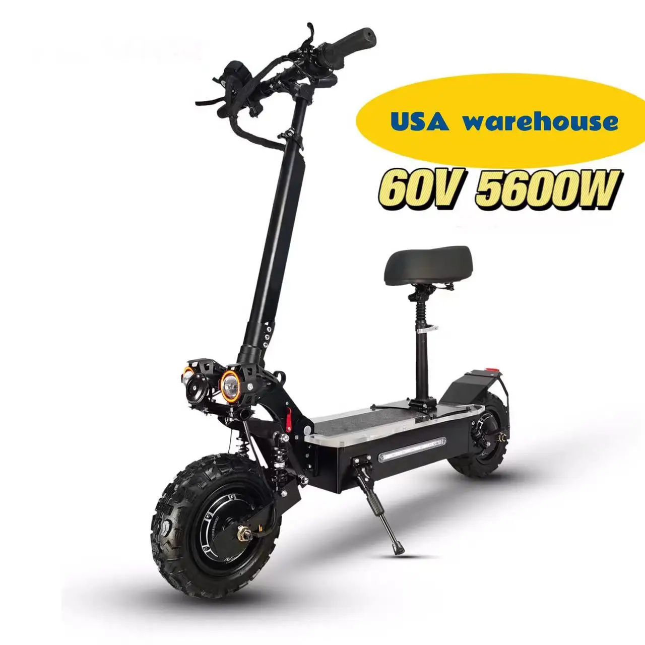 

US warehouse geofought Foldable wide big wheel 5600w 60v super fast speed 80km/h electric scooters dual motor electric scooter