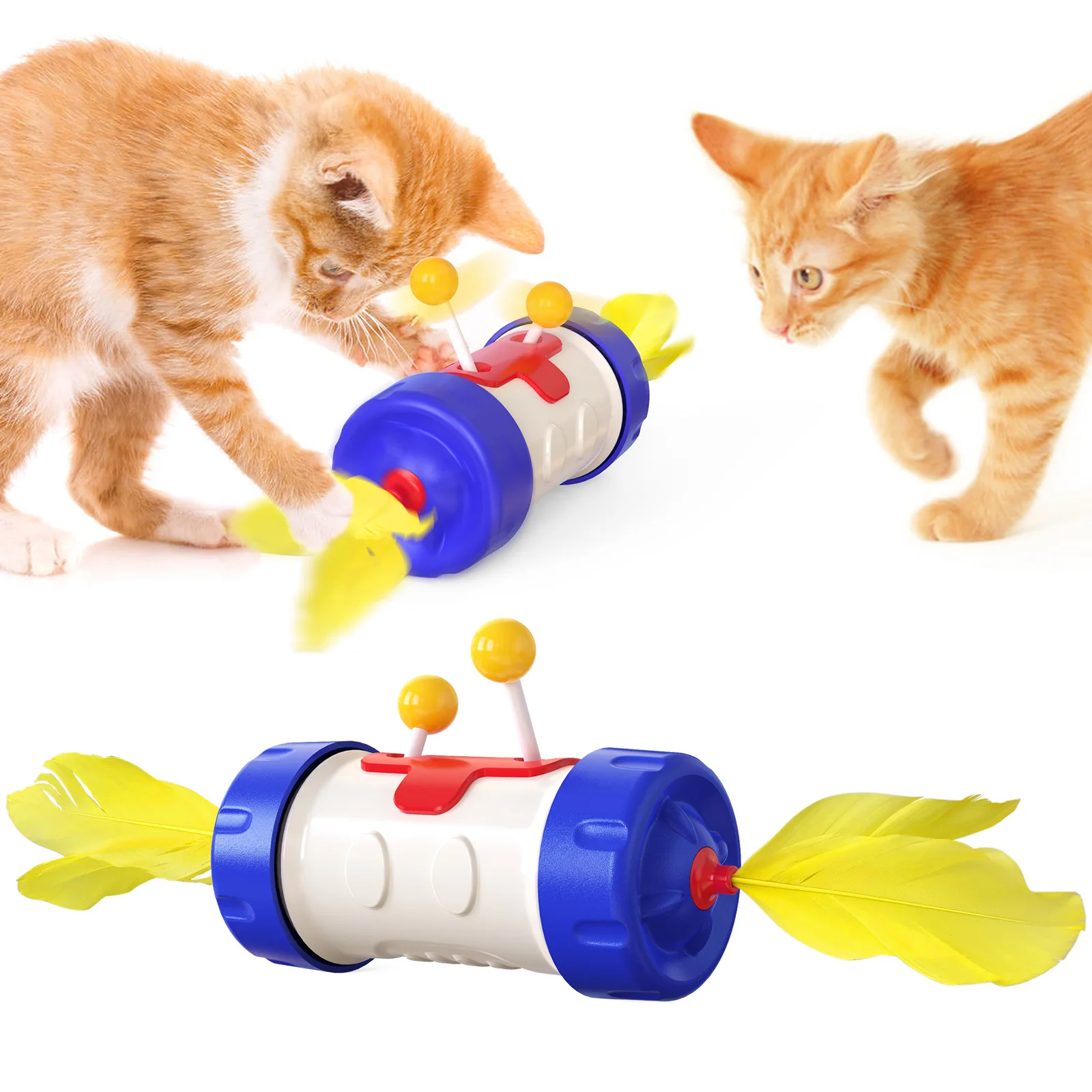 

Pet Supplies Balance Car Pet Toy Catnip Ball And Feather Available Interactive Funny Teaser Cat Toy Indoor Pet Supplies