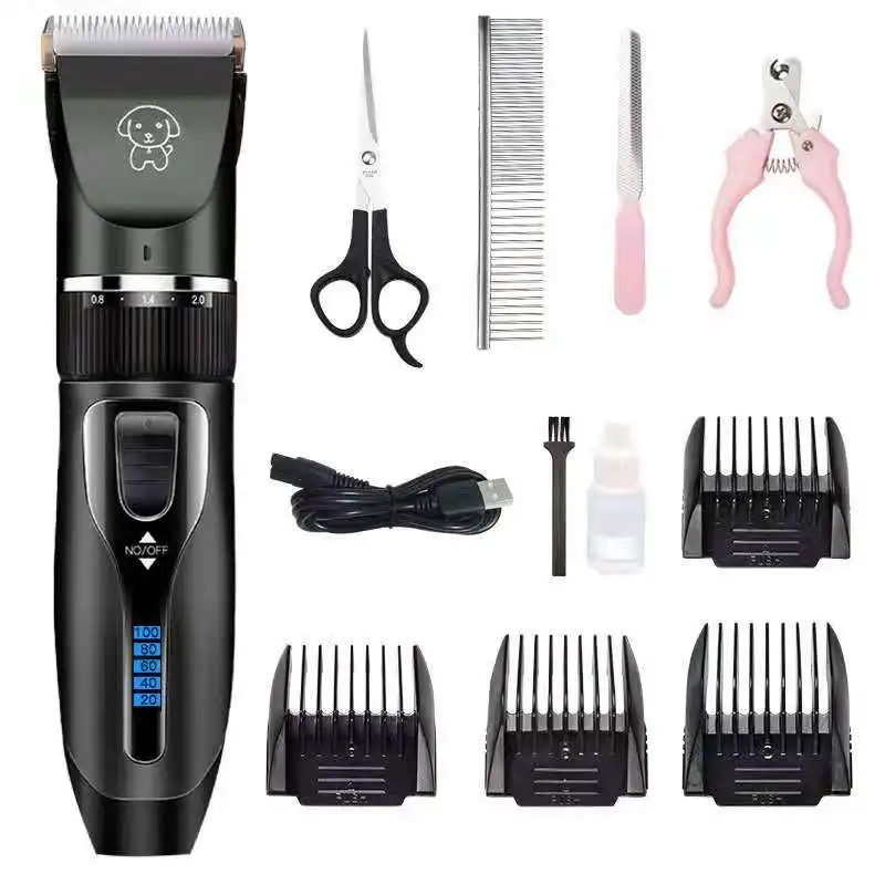 

Amazon Hot Selling Dog Shaver Clippers Low Noise Rechargeable Cordless Electric Quiet Hair Clippers Set for Dogs Cats Pets, Gold