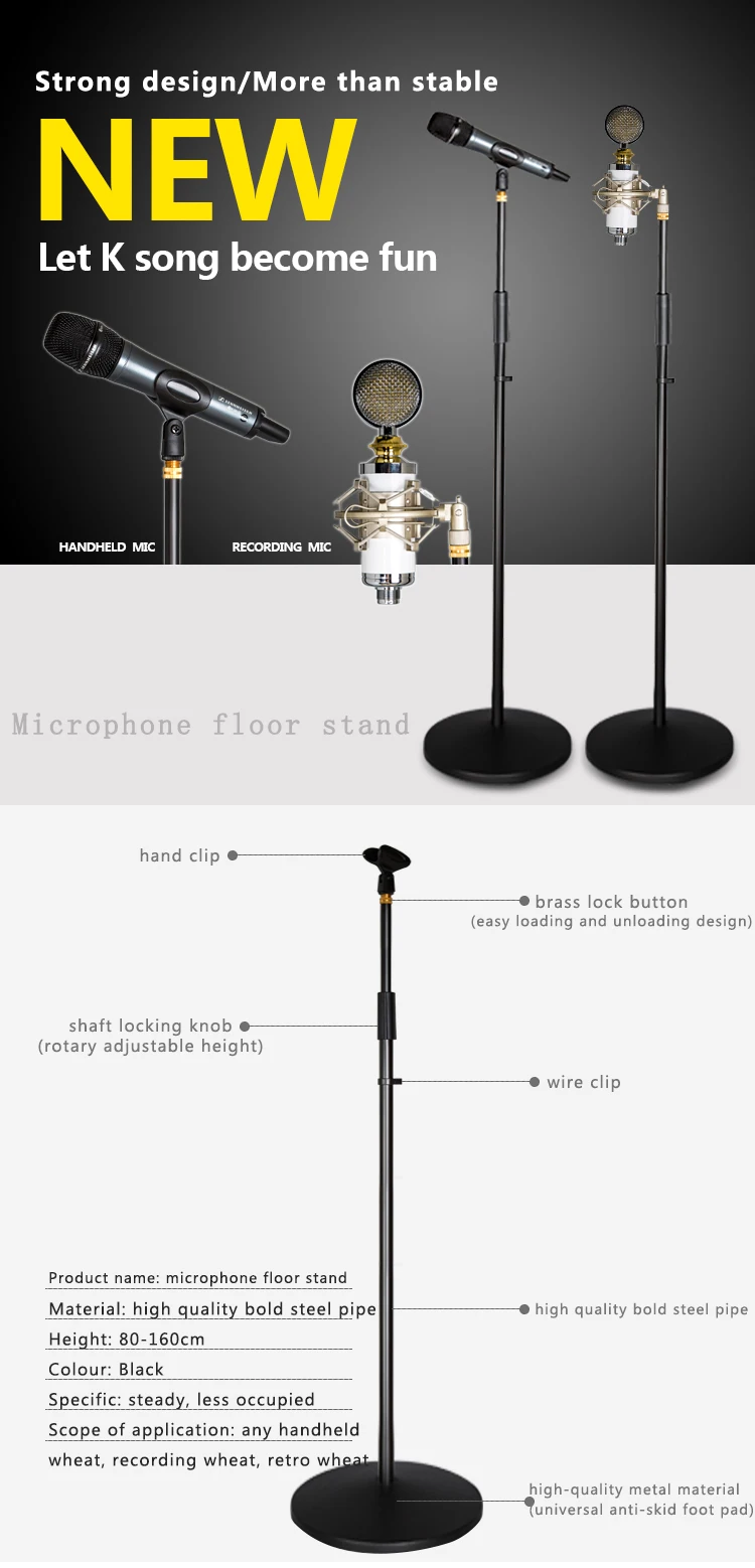 Lekete Lkt822b Mic Stand Floorstanding Professional Disc Stage