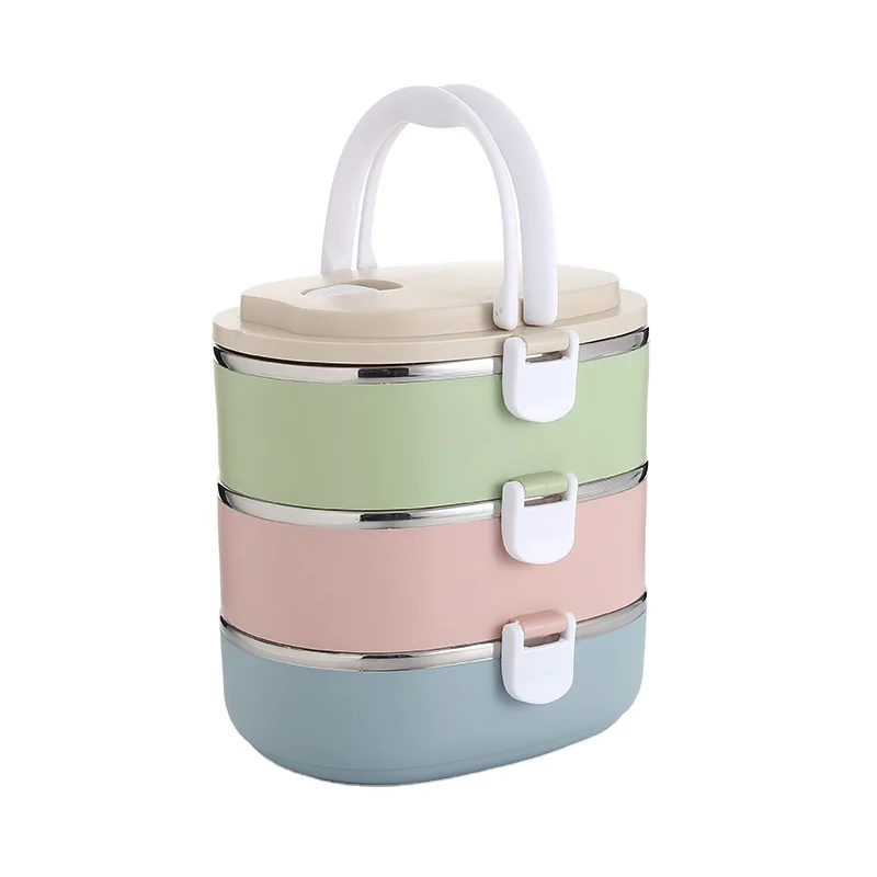 

Everich BPA-Free 3 Layer Food Bento Box Lunch box with Leak Proof lid, Customized color acceptable